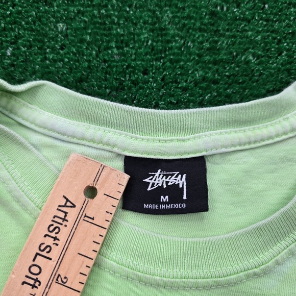 Stussy Forces of Nature T Shirt Mens Medium Light Green Graphic Print Casual - Picture 9 of 12